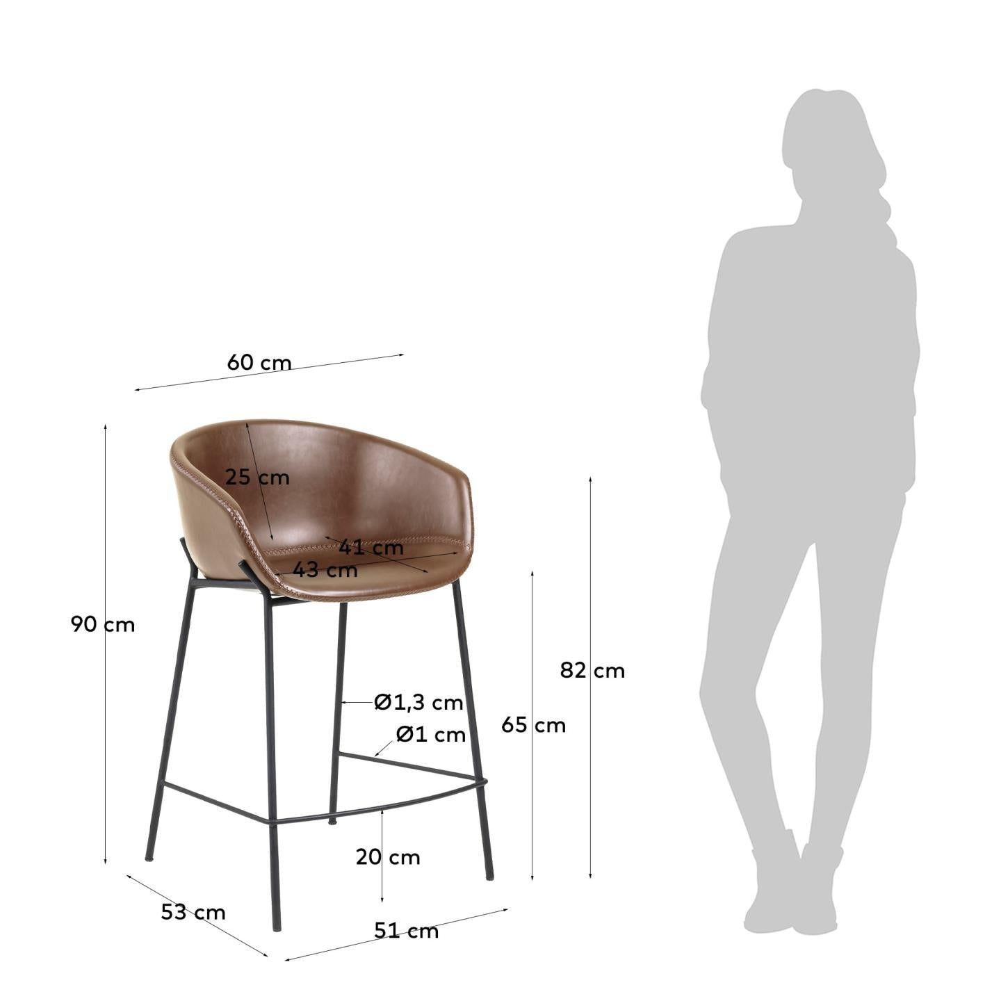 Black Iron Legs Barstool