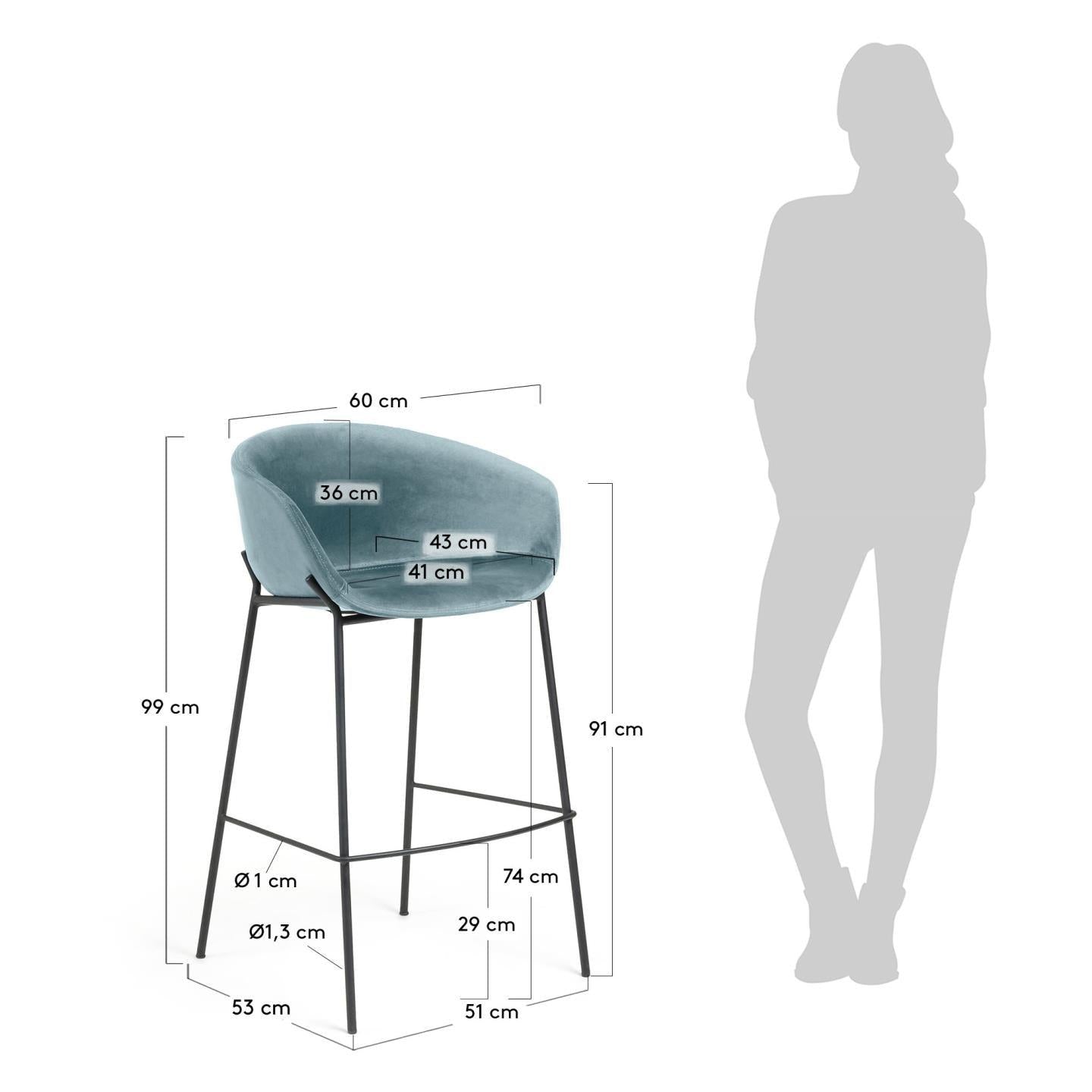 Black Iron Legs Barstool