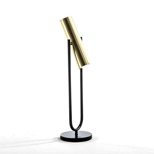 Black Iron Table Lamp W/Gold