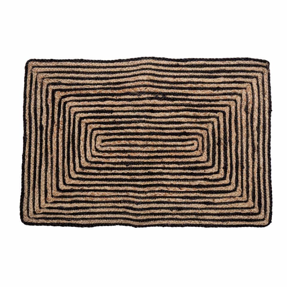 Black Jute Door Mat