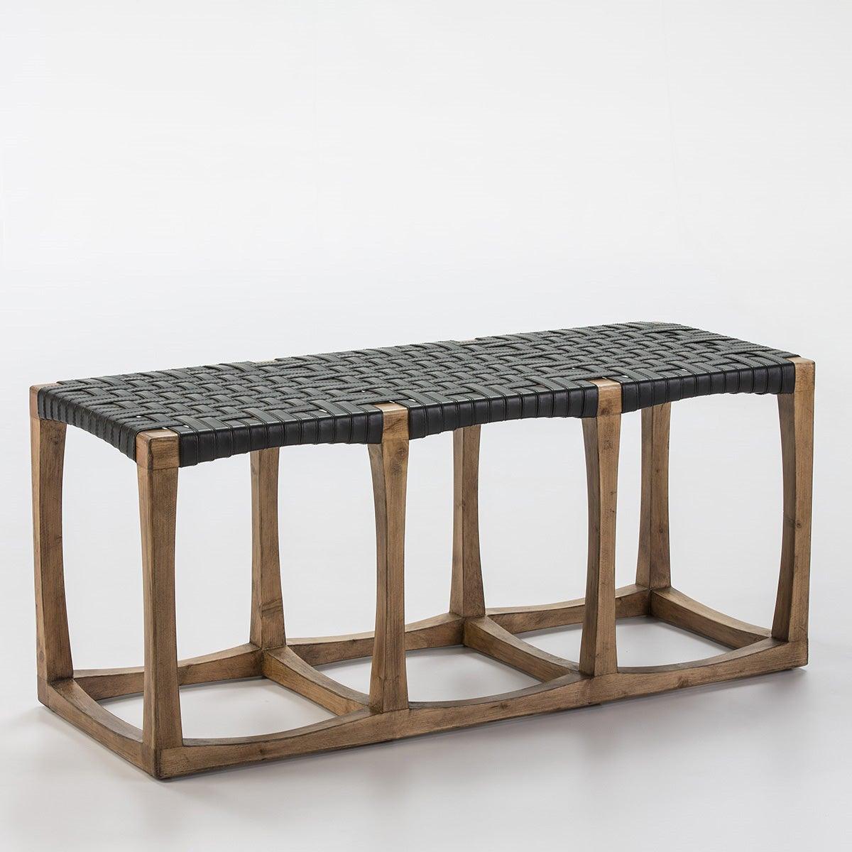 Black Leather Bench