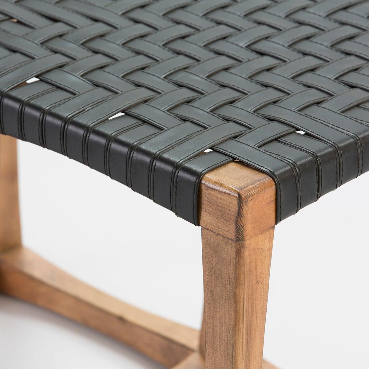 Black Leather Bench