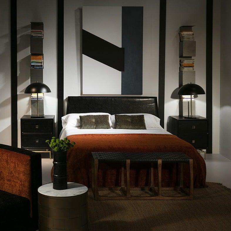 Black Leather Double Bed