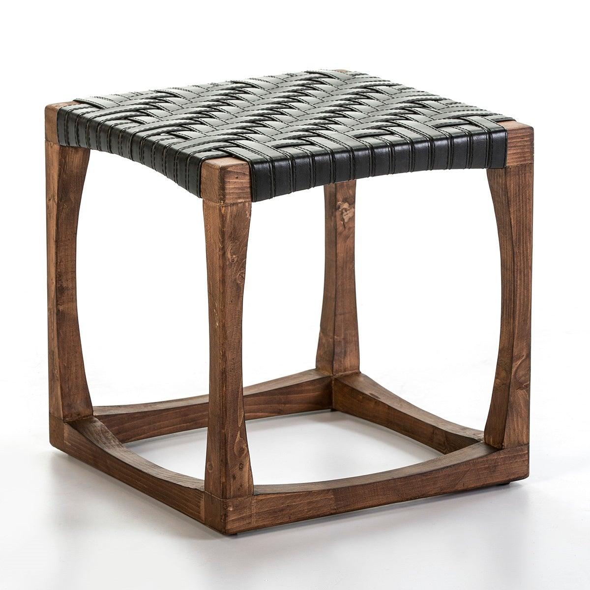 Black Leather Stool