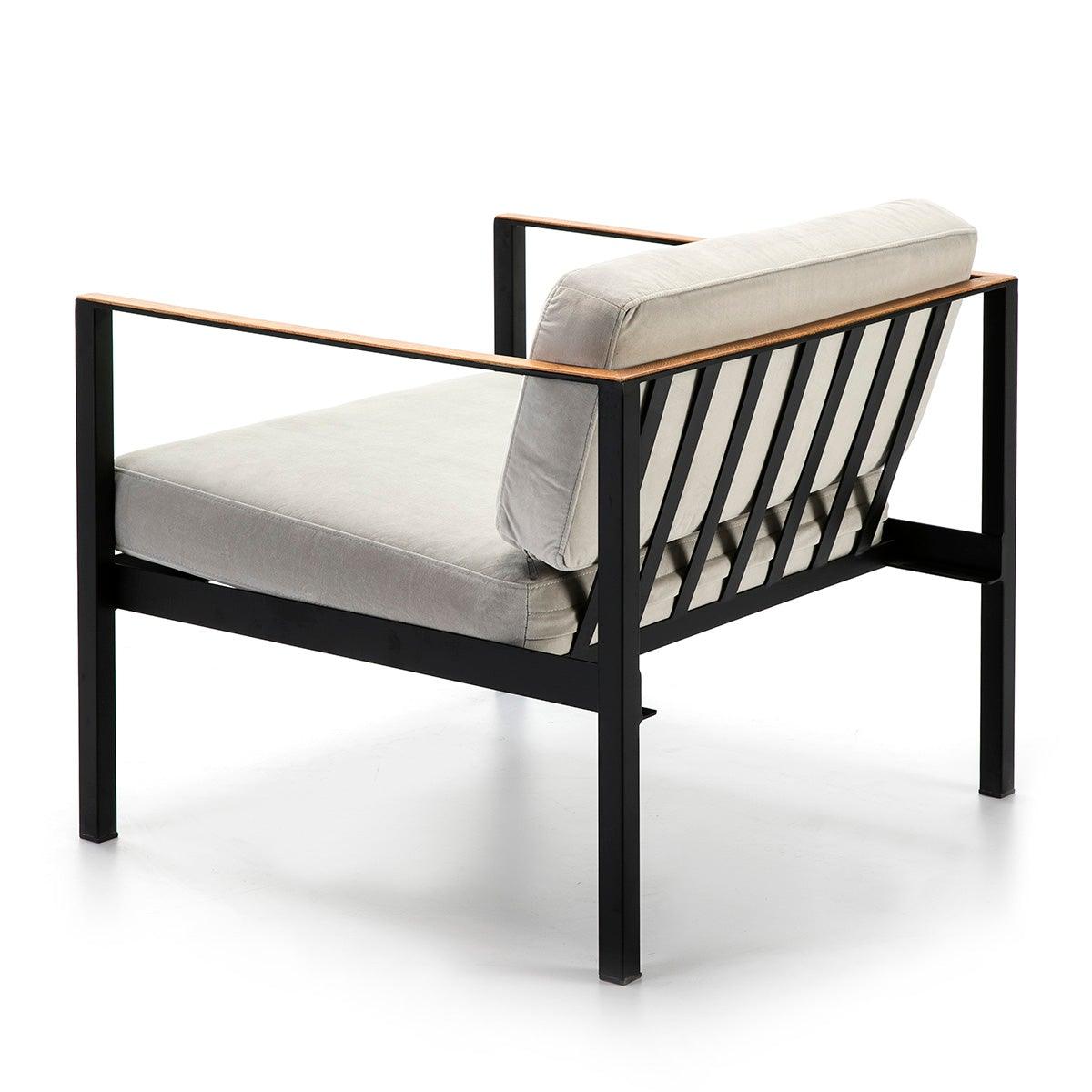 Black Metal Armchair W/Velour