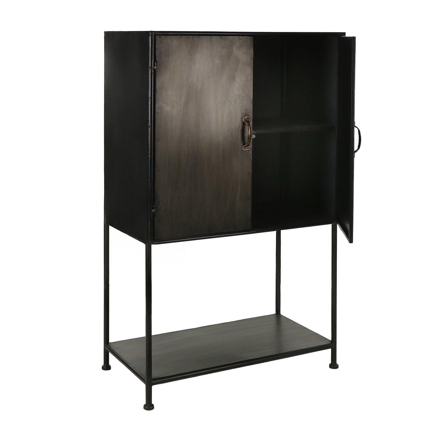 Black Metal Cabinet W/Shelve