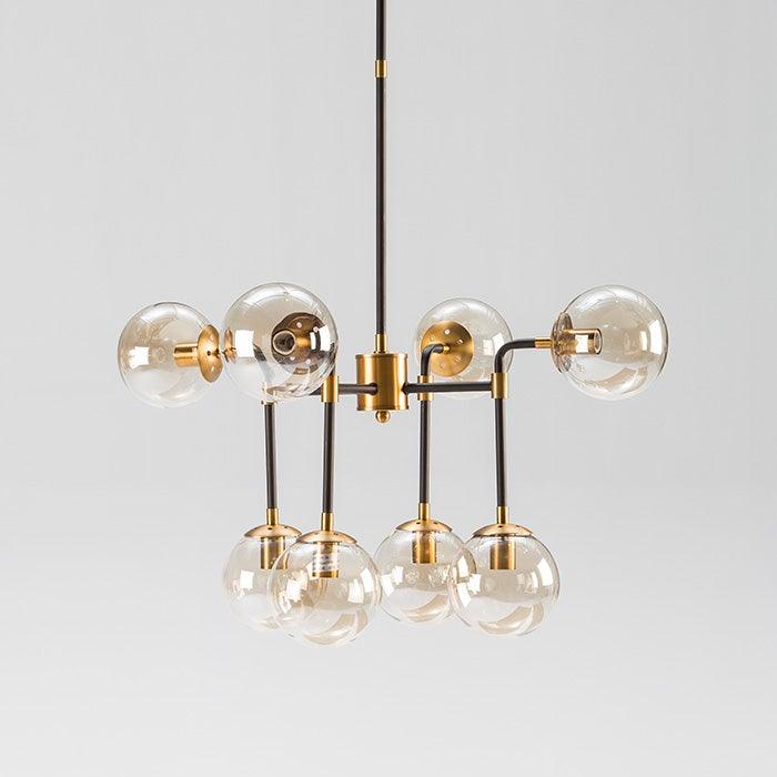 Black Metal Ceiling Lamp W/Glass