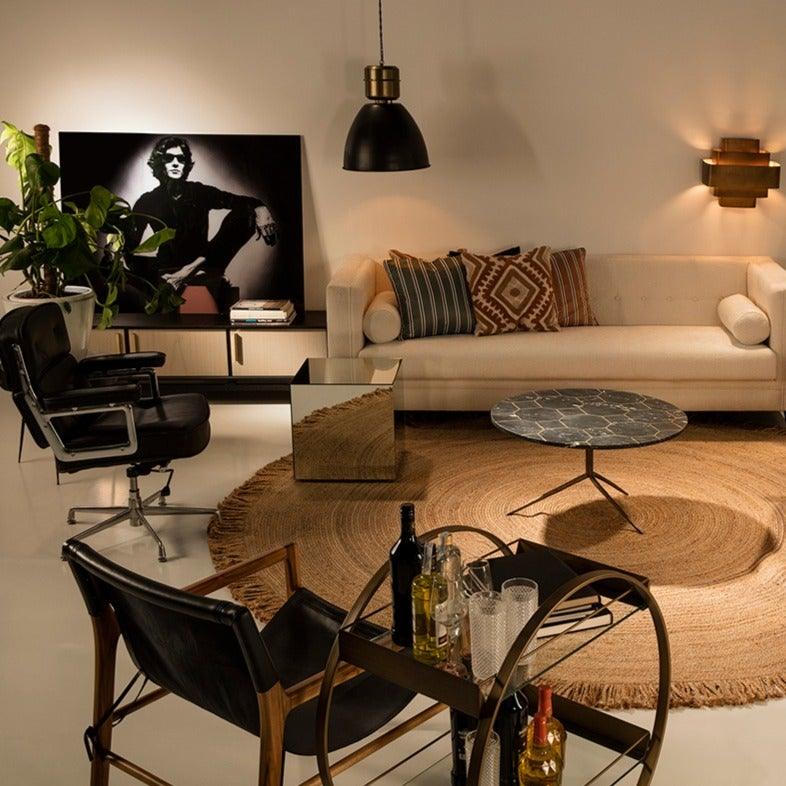 Black Metal Ceiling Lamp W/Gold