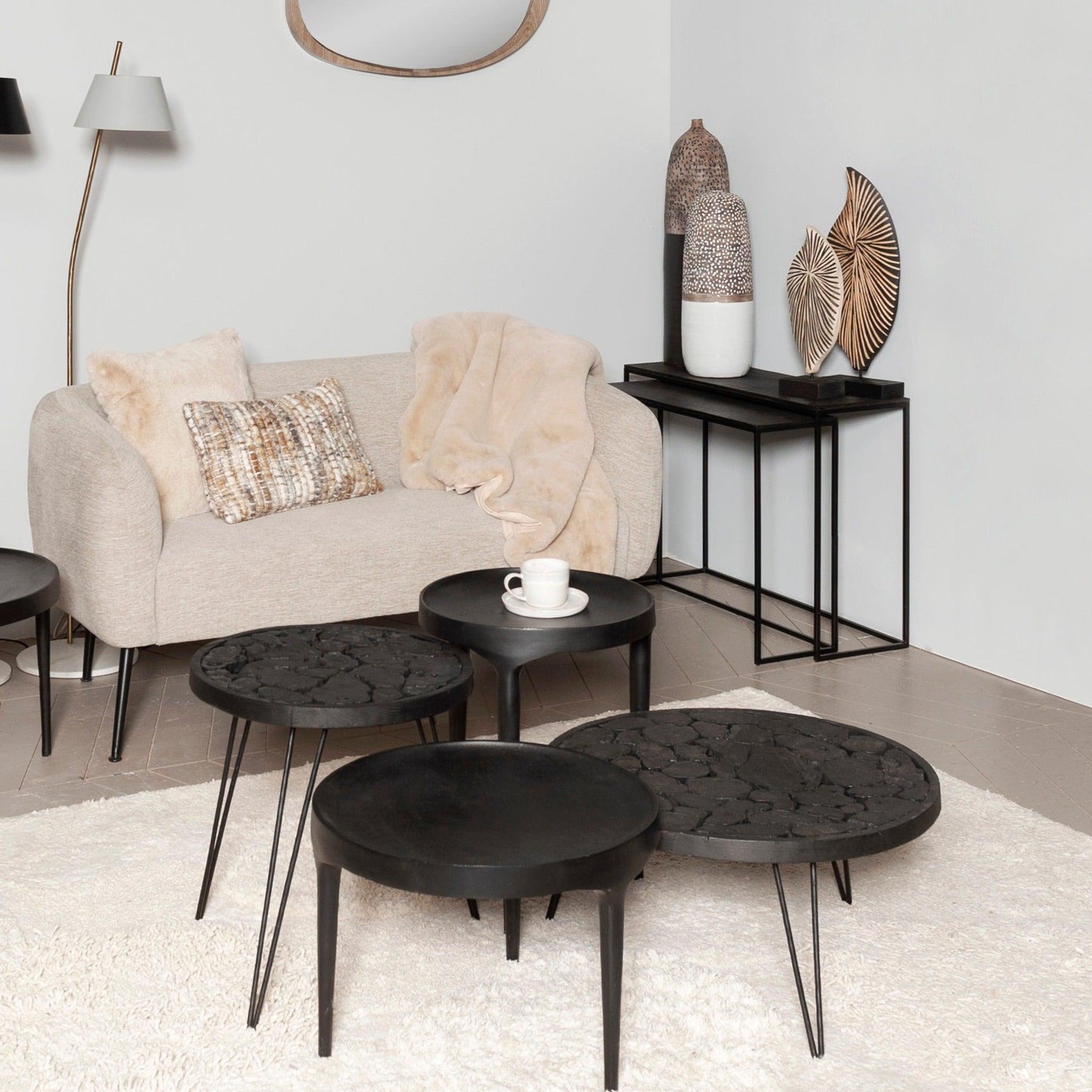 Black Metal Console Set (x2)