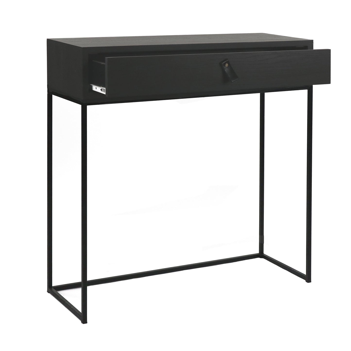 Black Metal Console W/drawer