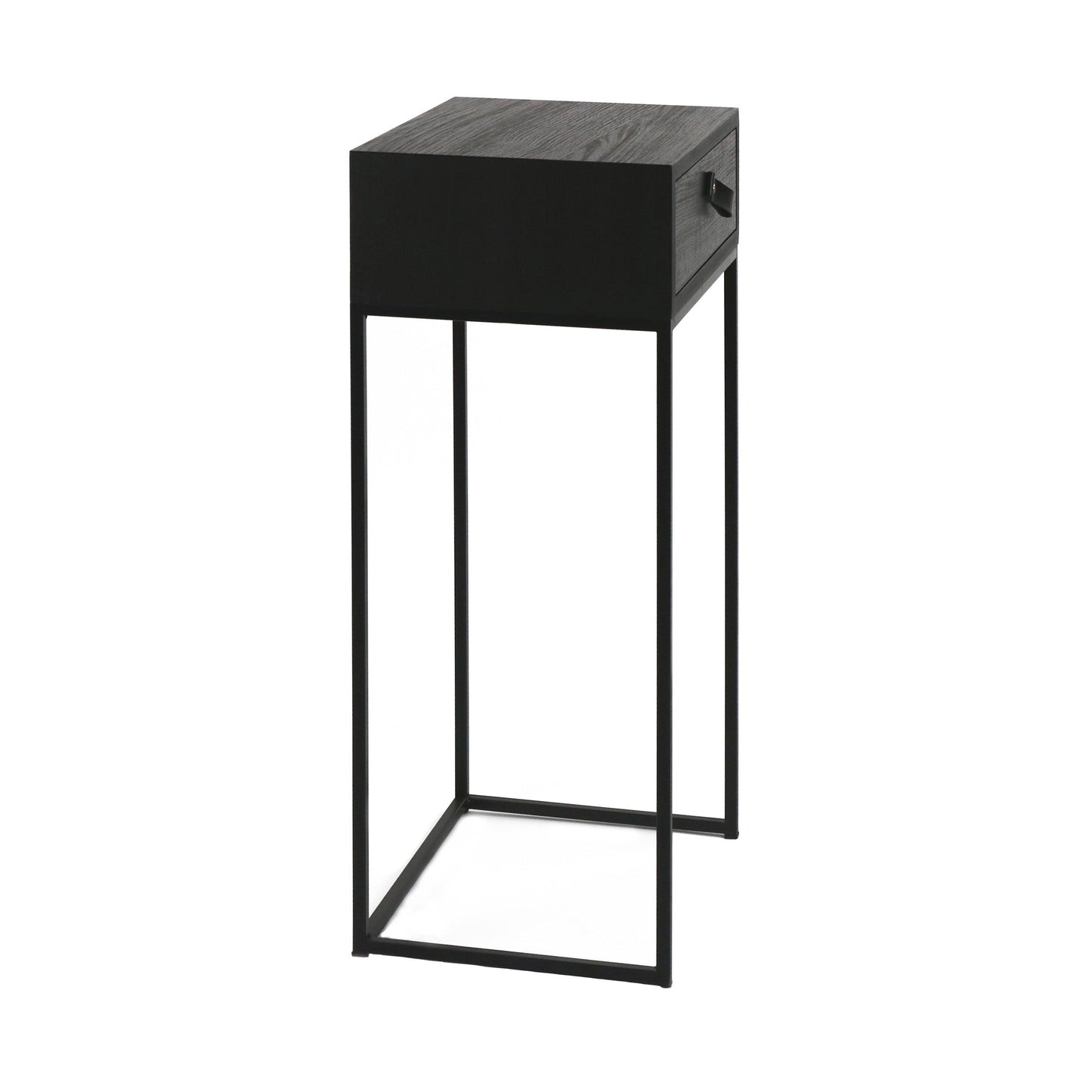 Black Metal Console W/drawer