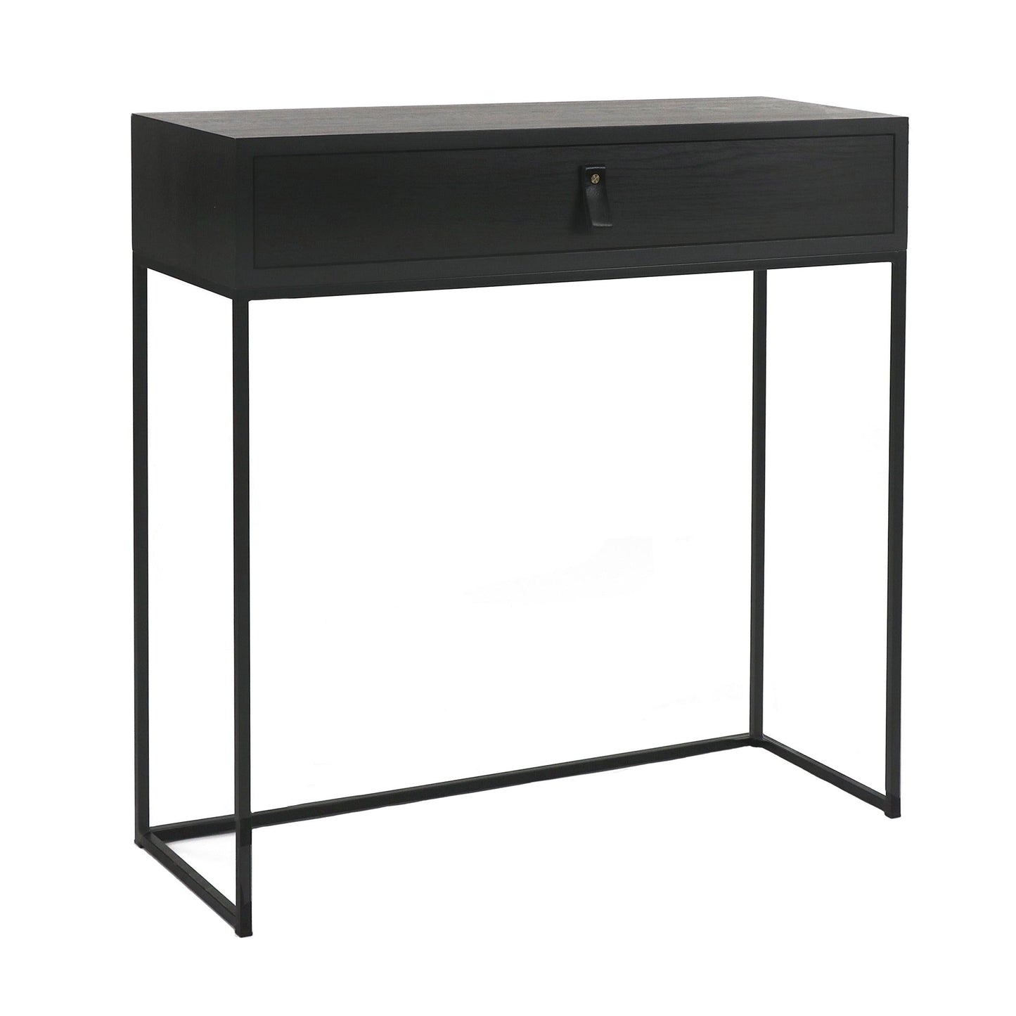 Black Metal Console W/drawer