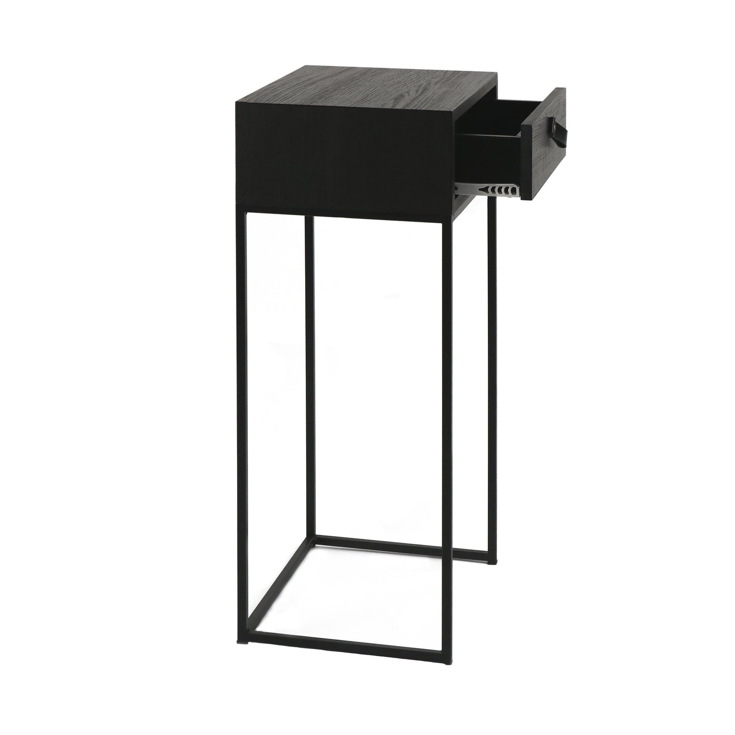 Black Metal Console W/drawer