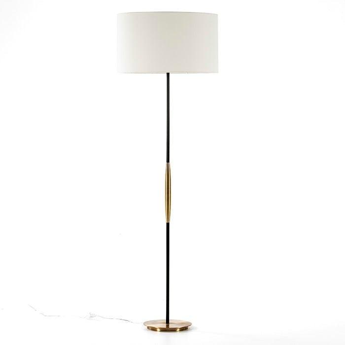 Black Metal Floor Lamp W/Gold