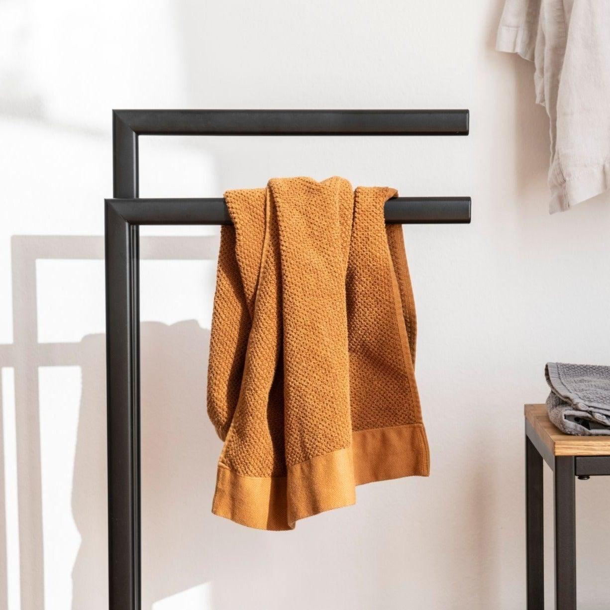 Black Metal Towel Rack