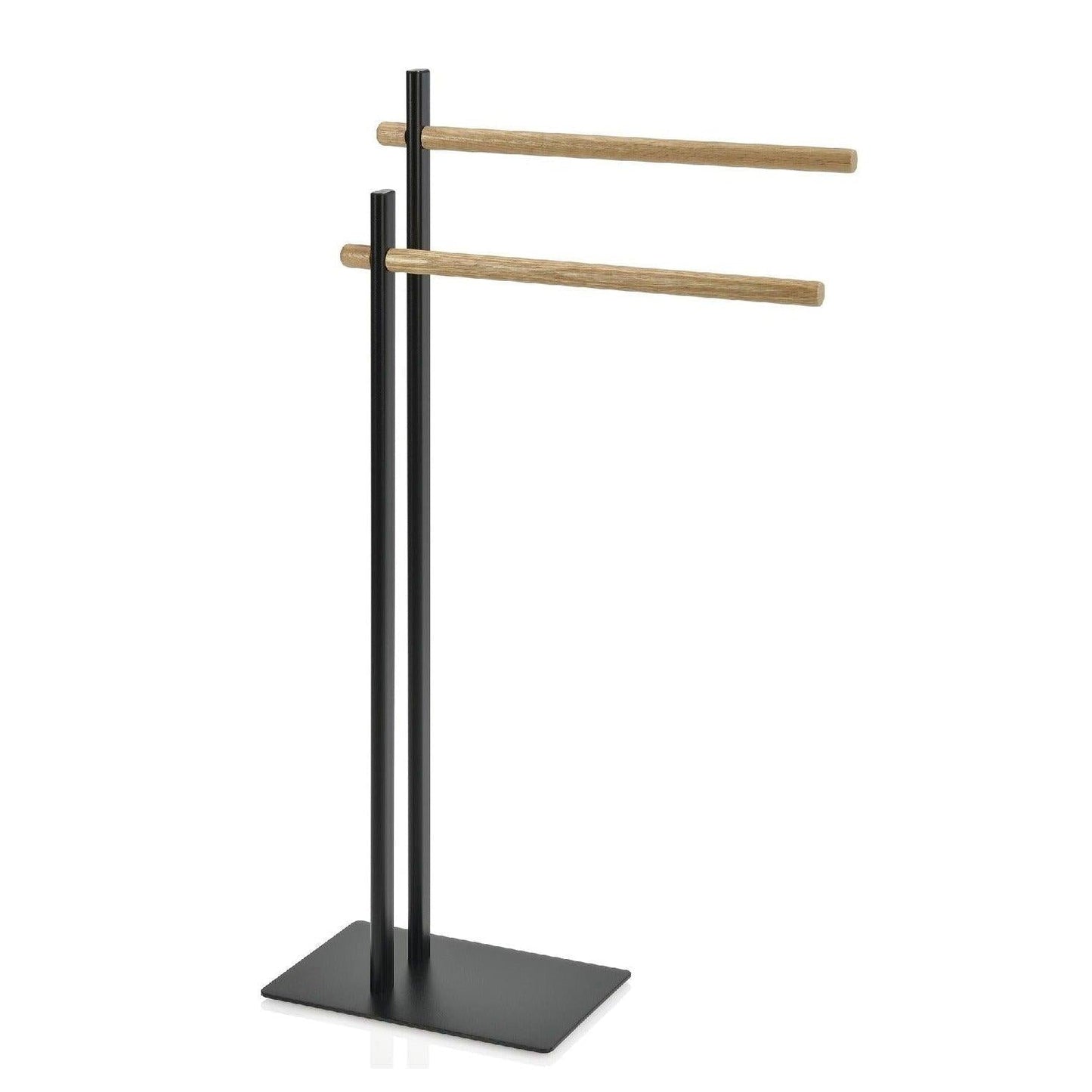 Black Metal Towel Rack W/Wood