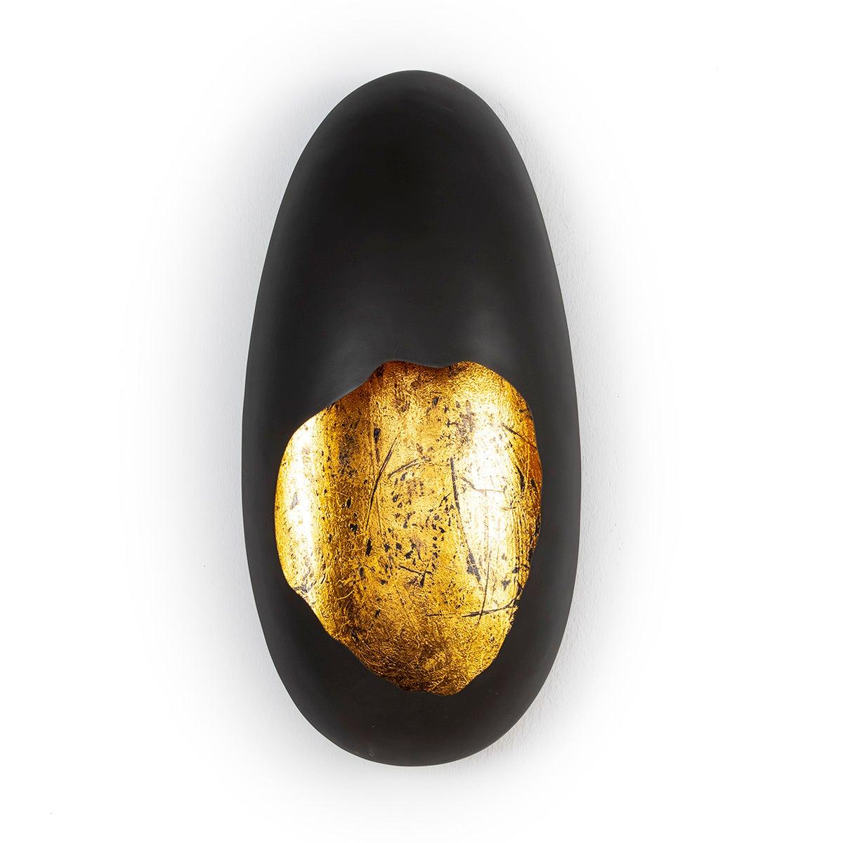 Black Metal Wall Lamp W/Gold