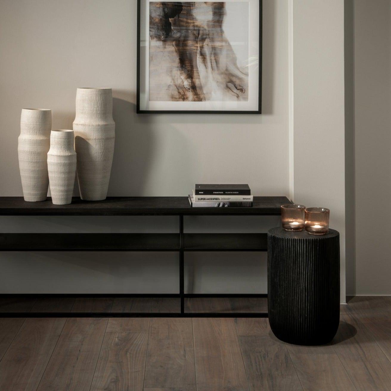 Black Oak Wood Side Table