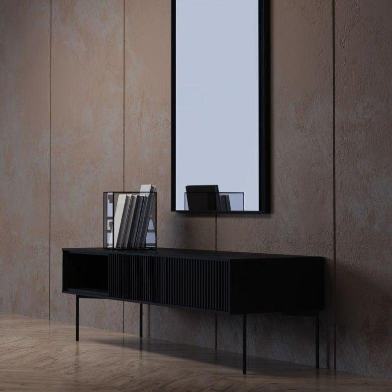 Black Oak Wood TV Cabinet