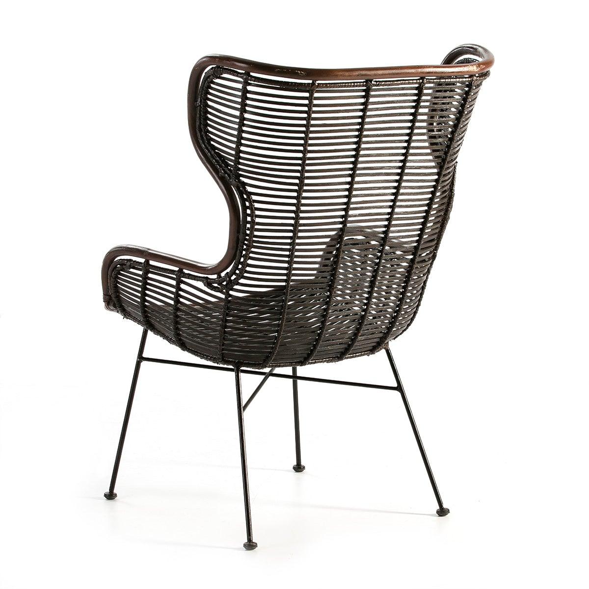 Black Rattan Armchair