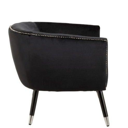 Black Velour Armchair