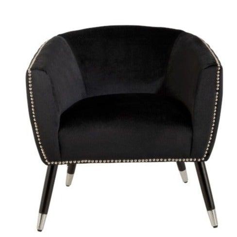 Black Velour Armchair