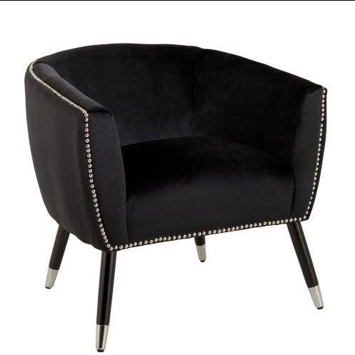 Black Velour Armchair