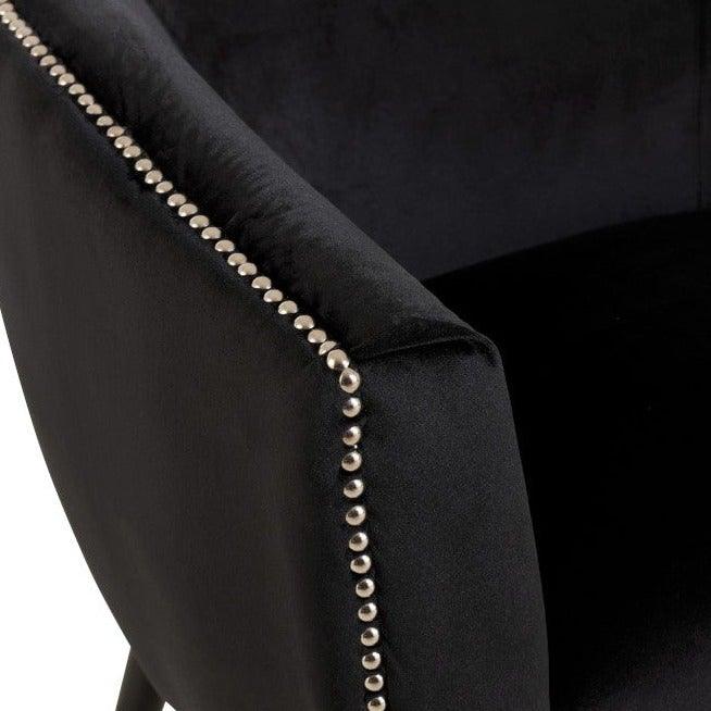 Black Velour Armchair