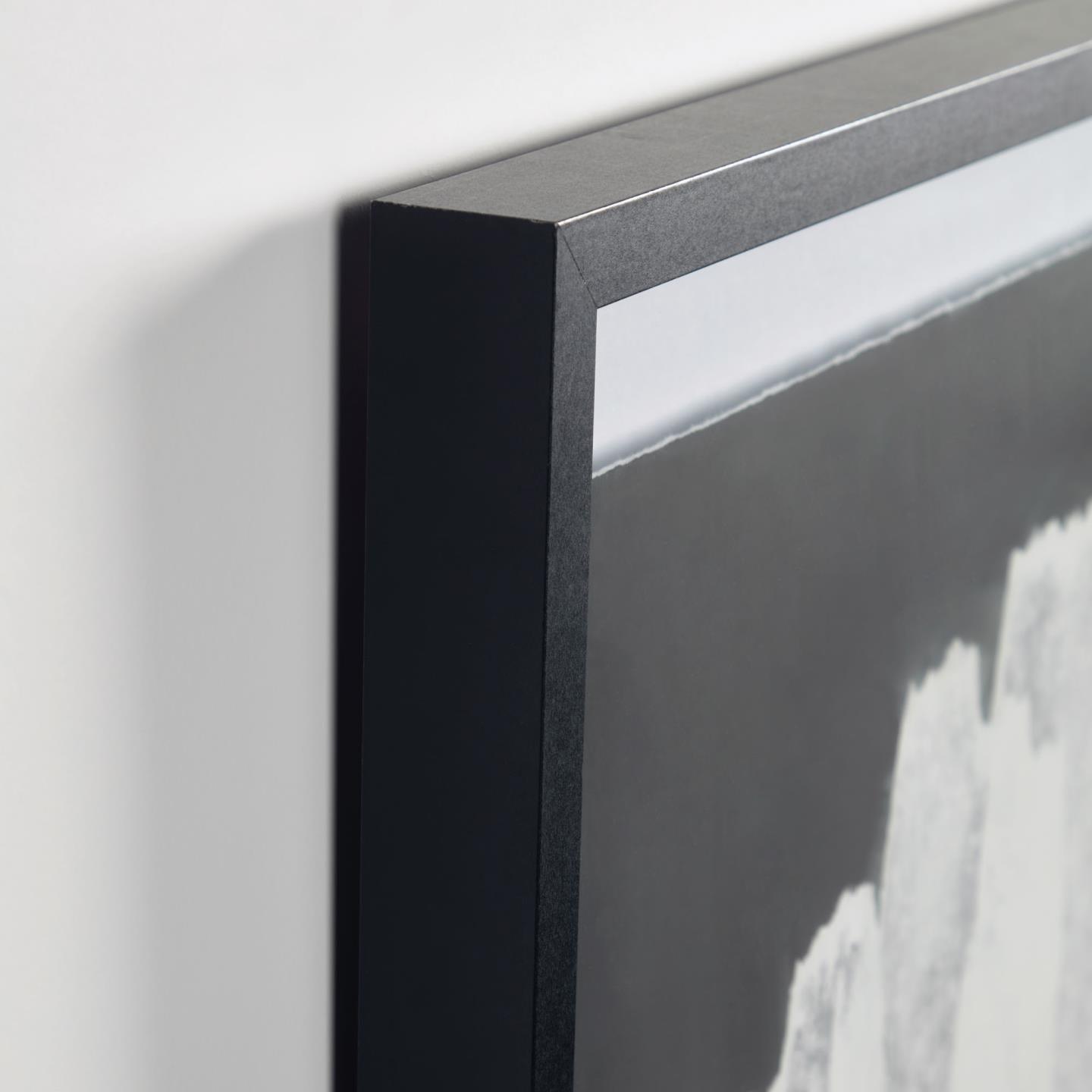 Black & White Paper W/Wood Frame