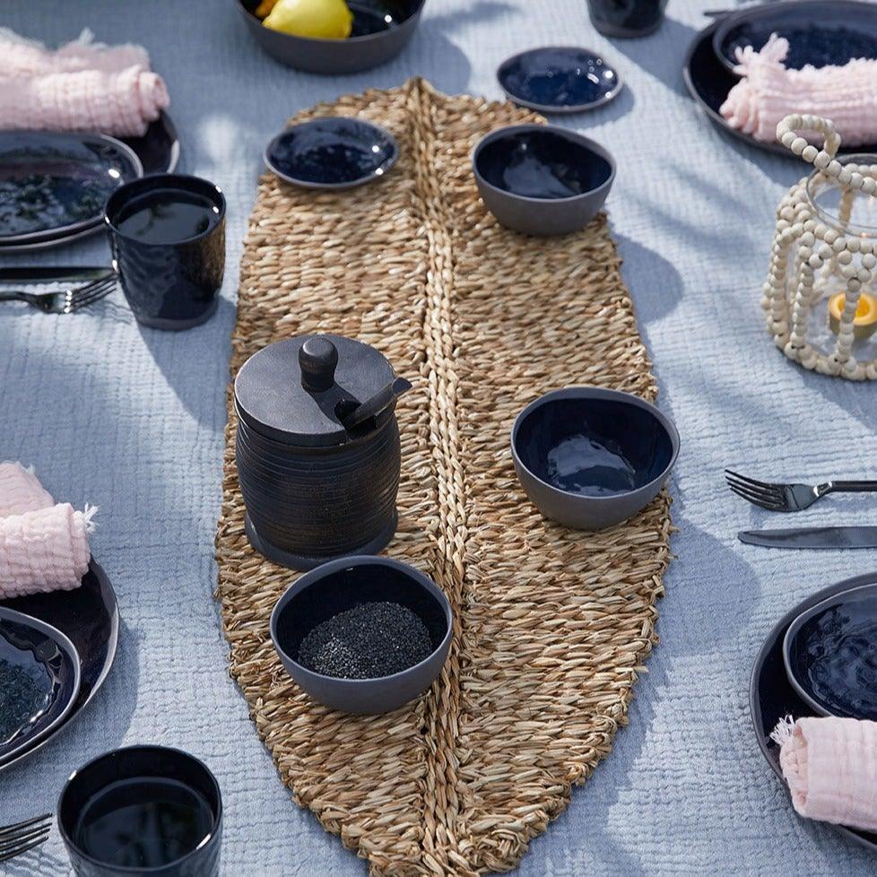 Black Wood Jar S/Spoon