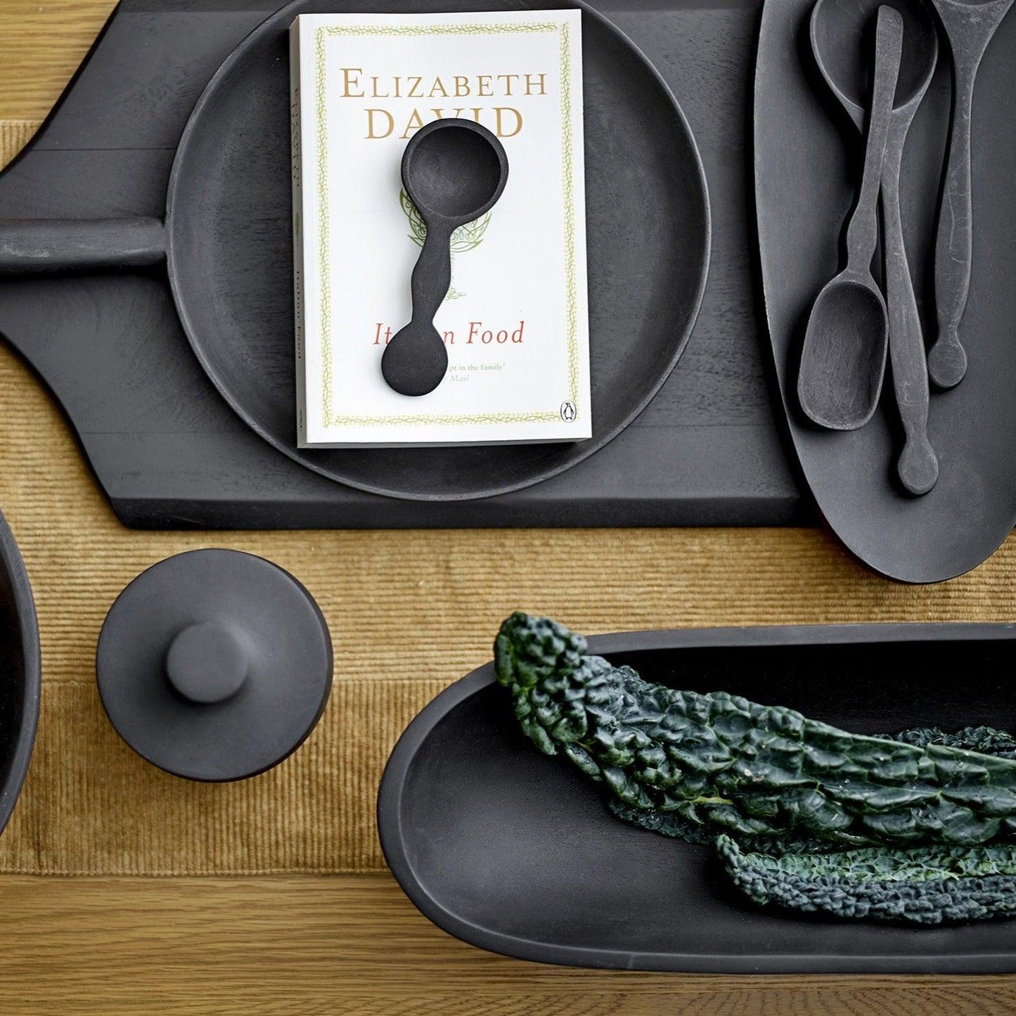 Black Wood Salad Servers Set (x2)