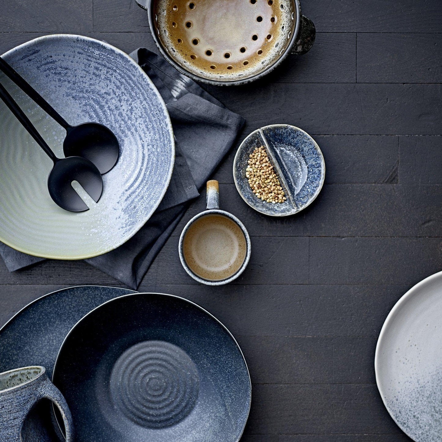 Blue Ceramic Mug Set (x6)