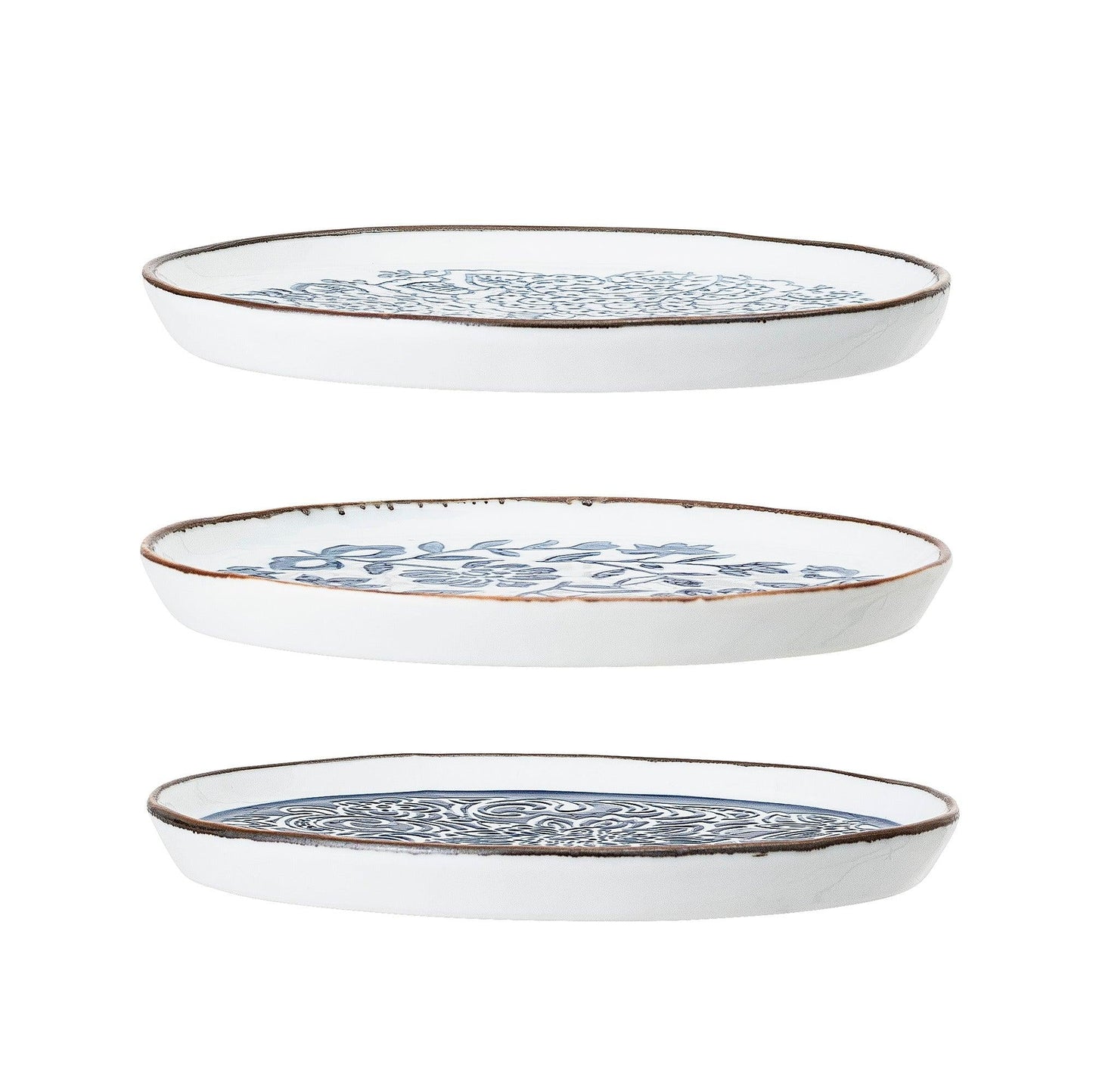 Blue Ceramic Plate Set (x3)
