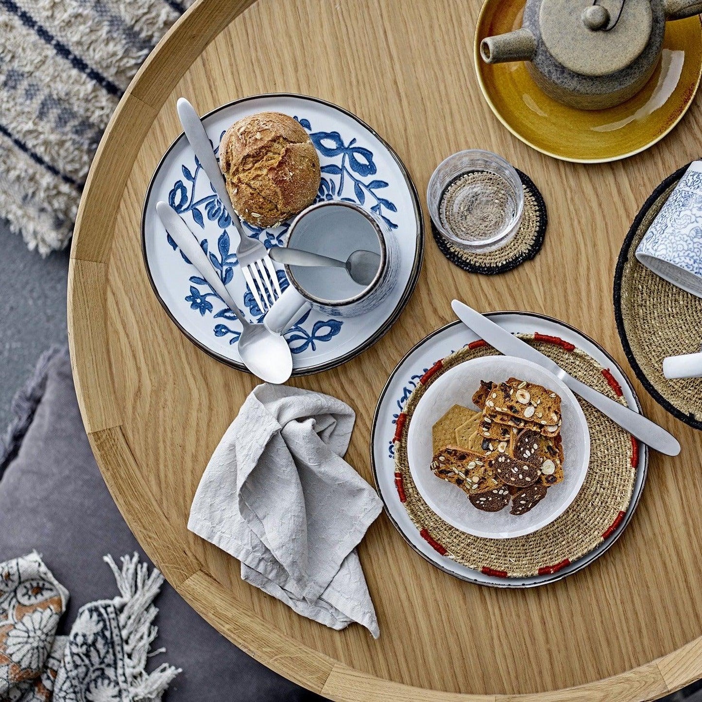 Blue Ceramic Plate Set (x3)