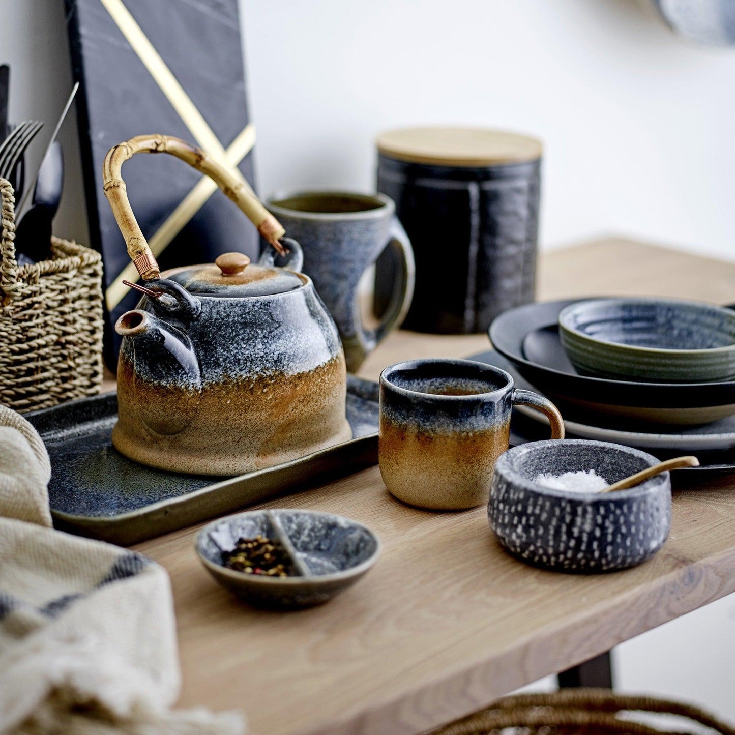 Blue Ceramic Serving Plate