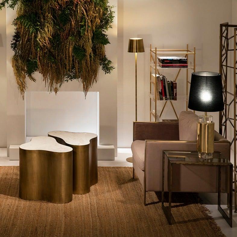 Brown Fabric Armchair W/Metal