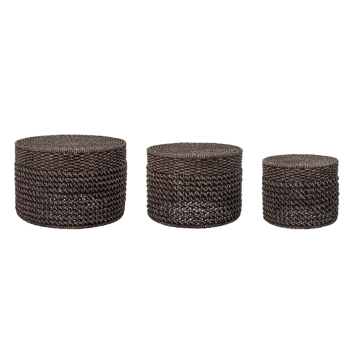 Brown Jute Coffee Table Set (x3)