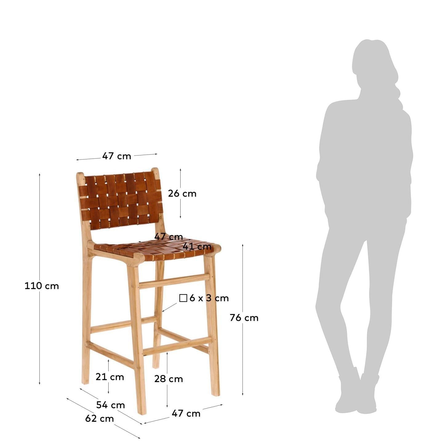 Brown Leather Barstool