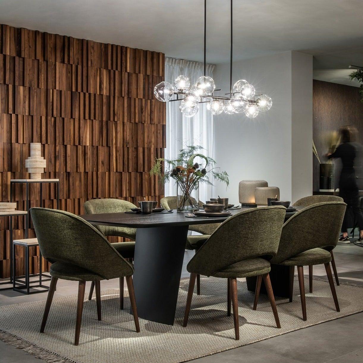 Brown Oak Wood Dining Table