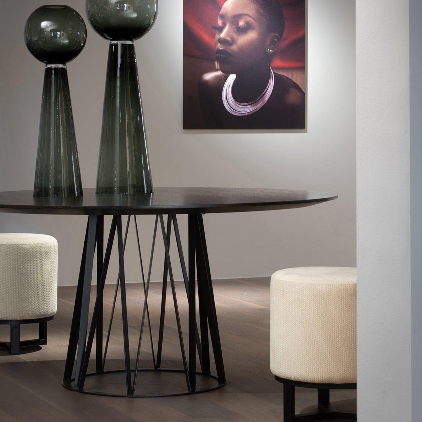 Brown Oak Wood Dining Table