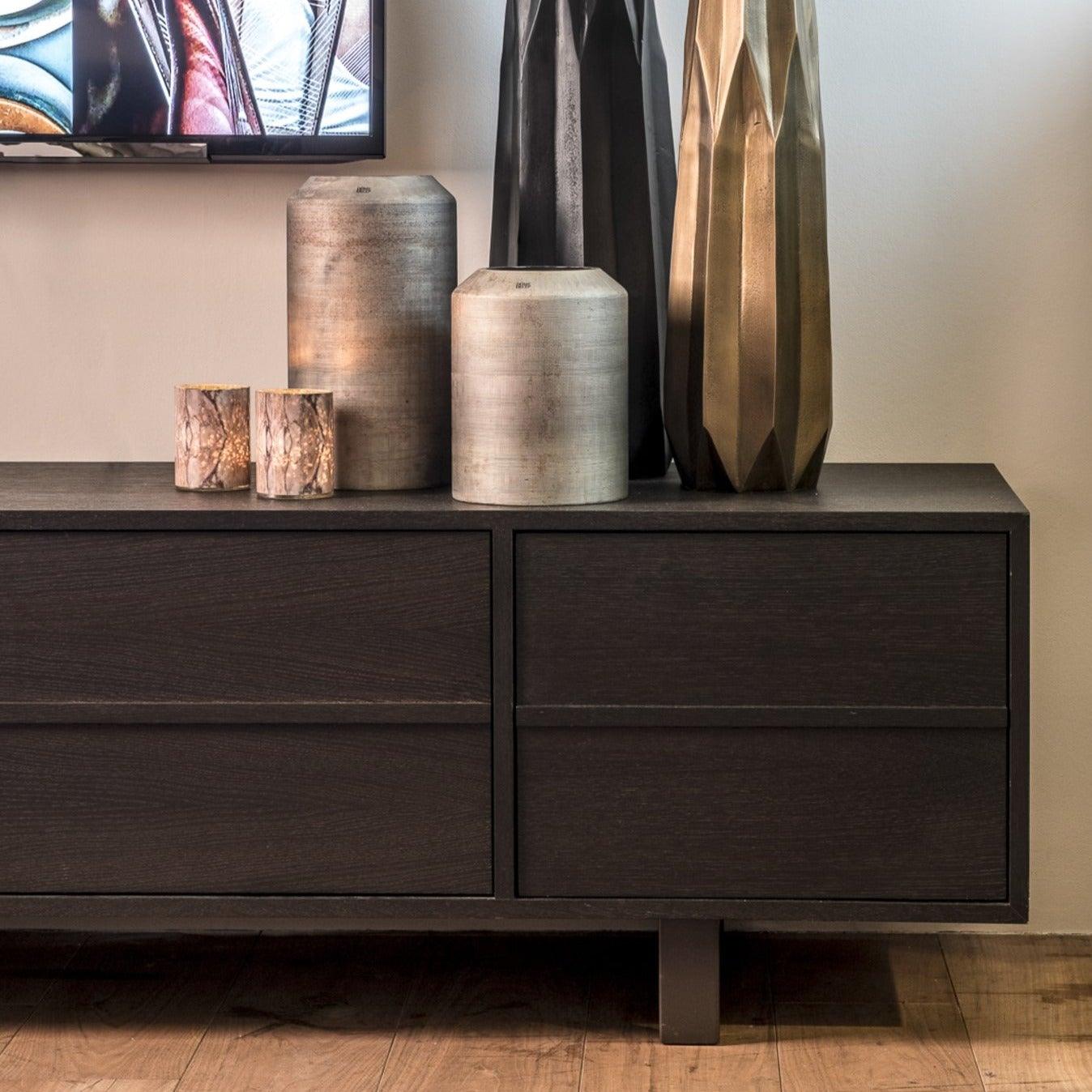 Brown Oak Wood TV Cabinet