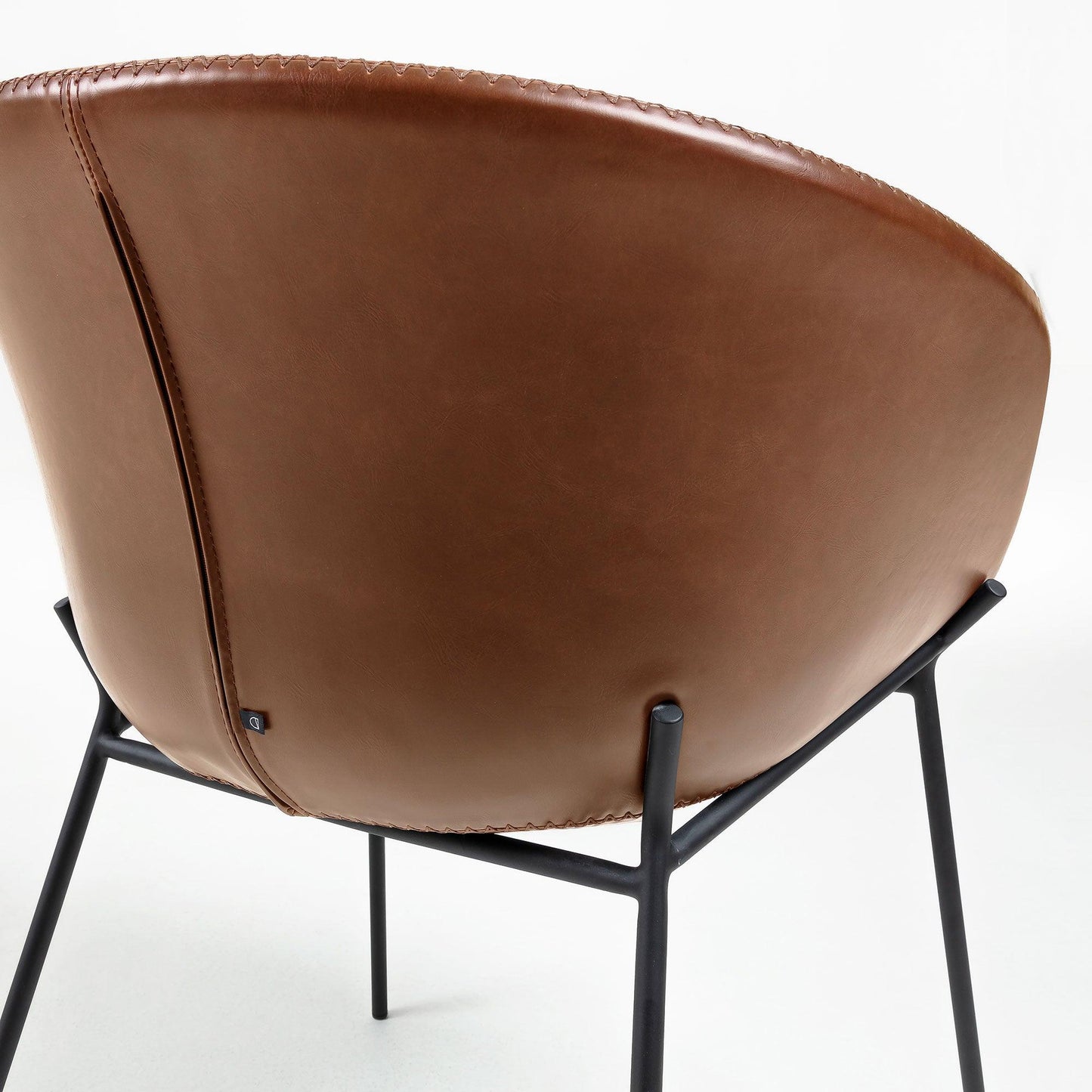 Brown Synthetic Leather Armchair