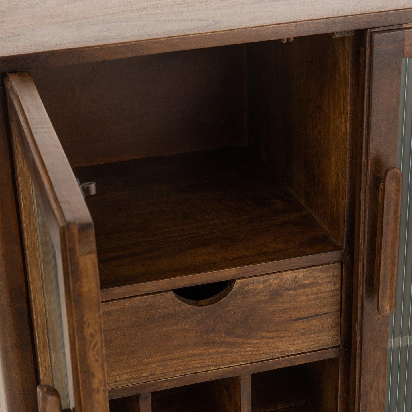 Brown Wood Bar Cabinet