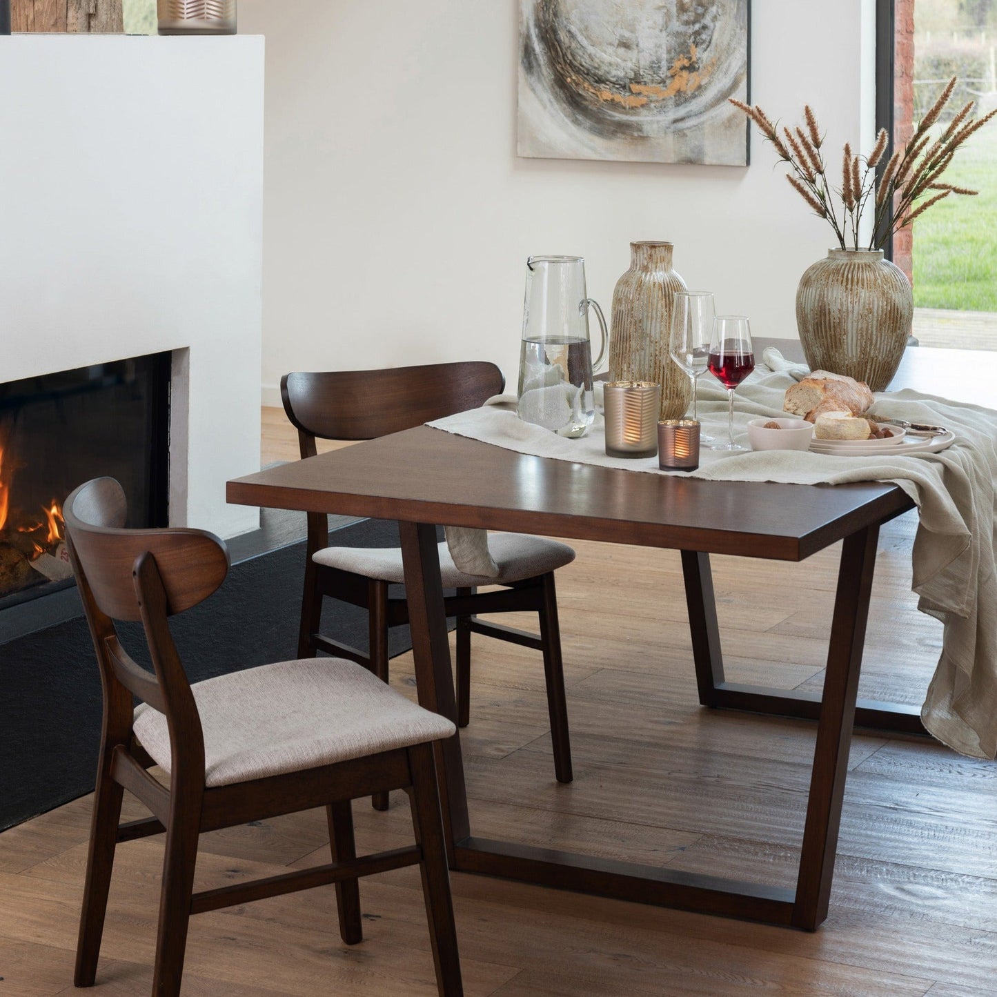 Brown Wood Extending Dining Table