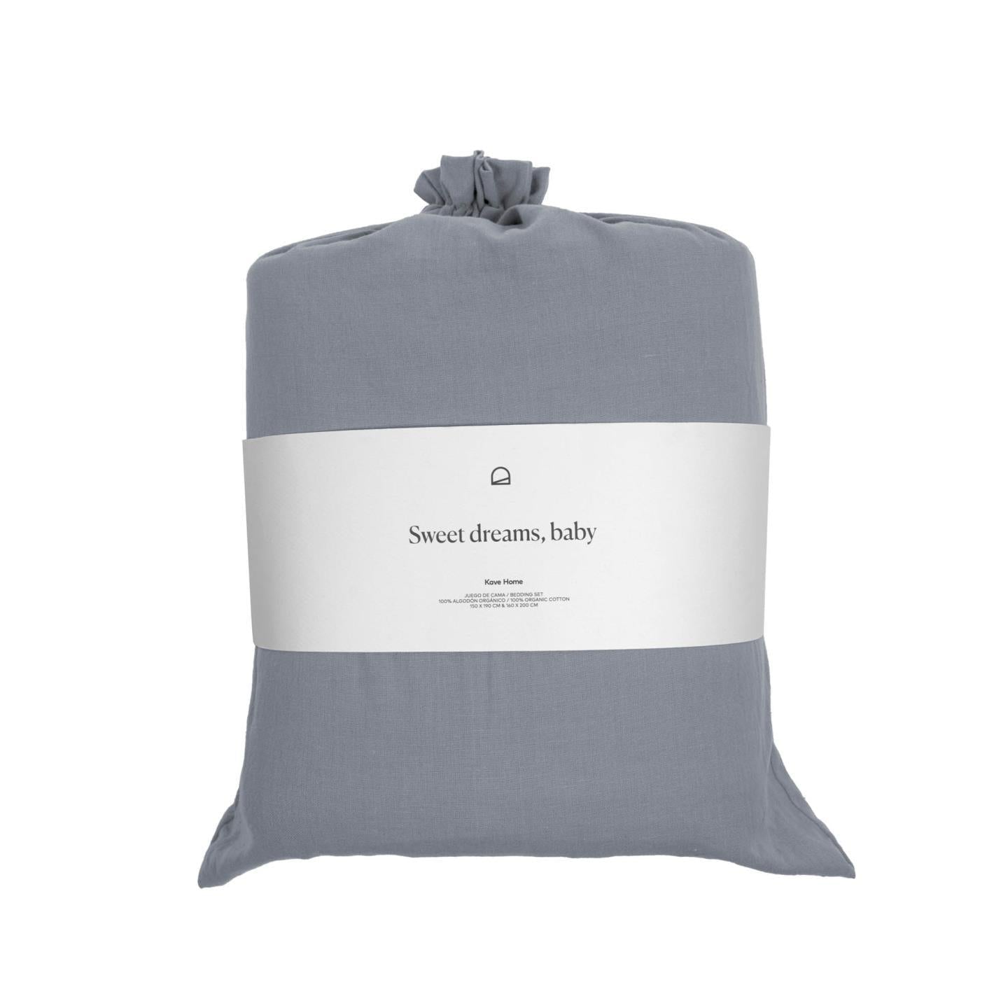 Cotton Duvet Cover W/ Fitted Sheet And Pillowcase