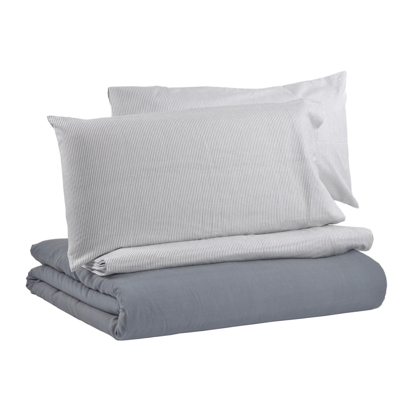 Cotton Duvet Cover W/ Fitted Sheet And Pillowcase