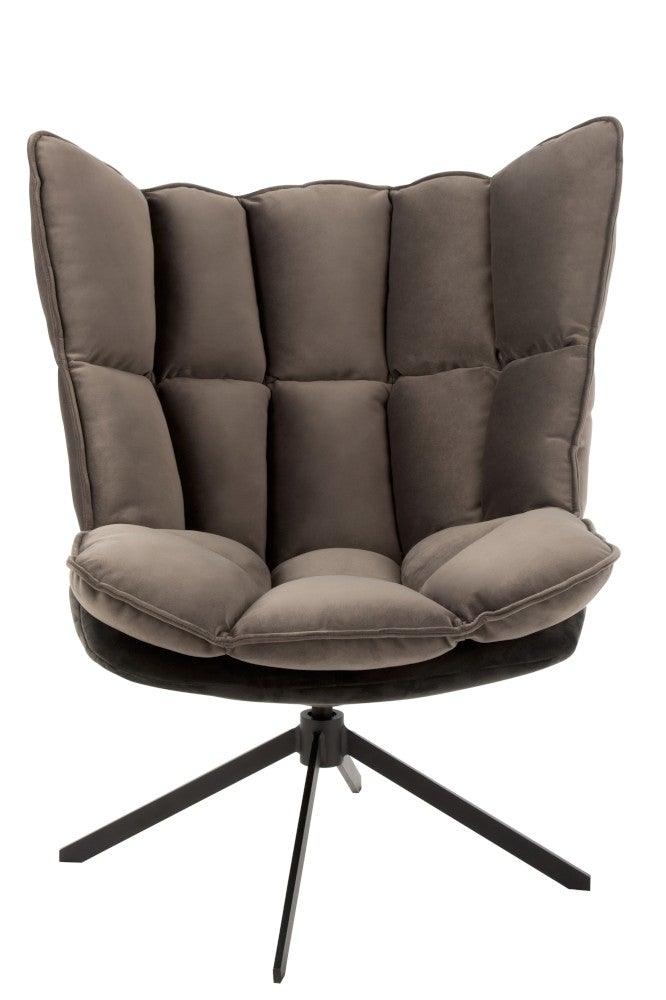 Fabric Armchair W/ Metal Legs