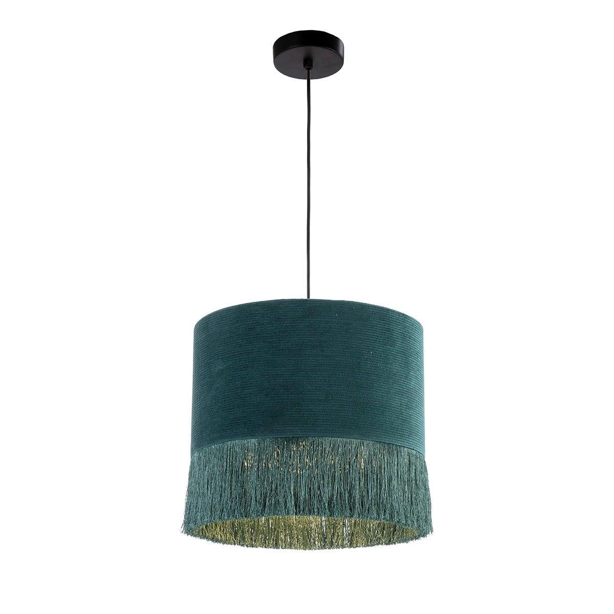Fabric Ceiling Lamp W/Fringe