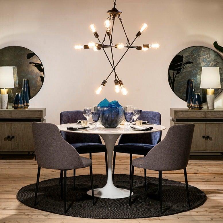 Fabric Chair W/Metal Legs