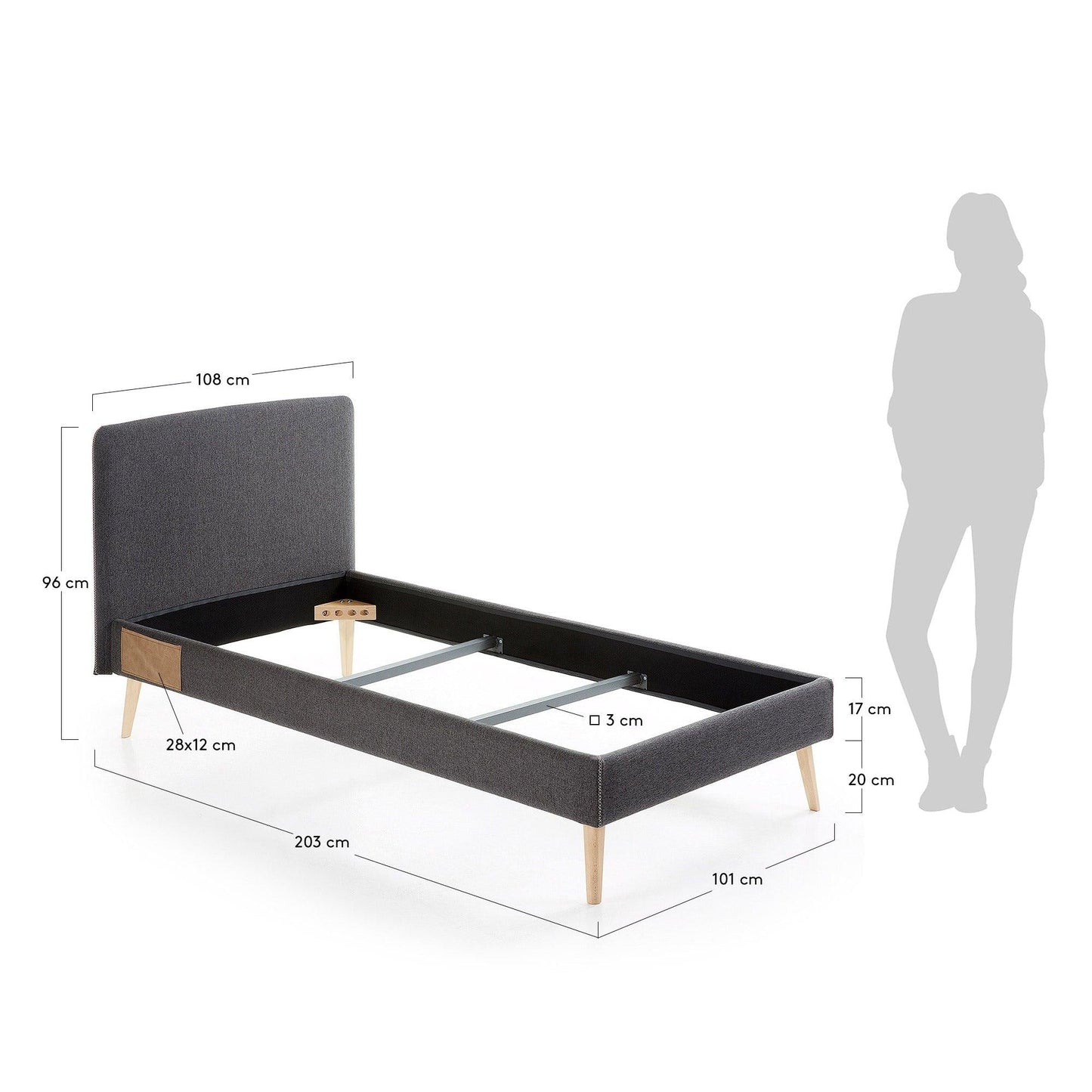 Fabric Single Bed